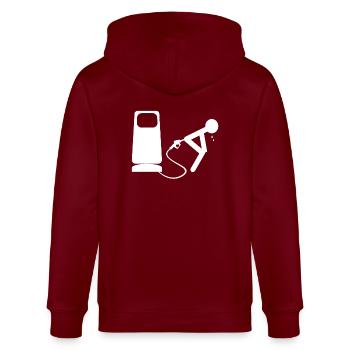 essence white - Veste à capuche bio CULTIVATOR Stanley/Stella Unisexe - bordeaux - Dos - Anna (173cm)