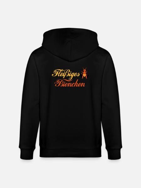 Fleißiges-Bienchen + Biene seitlich - Stanley/Stella Unisex Bio-Kapuzenjacke CULTIVATOR  - Schwarz