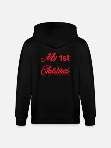 My 1st Christmas - Stanley/Stella CULTIVATOR Unisex Organic Hooded Jacket - black