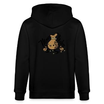 Money Maker living money bag - Stanley/Stella CULTIVATOR  Unisex Organic Hooded Jacket - black - Back - Anna (173cm)