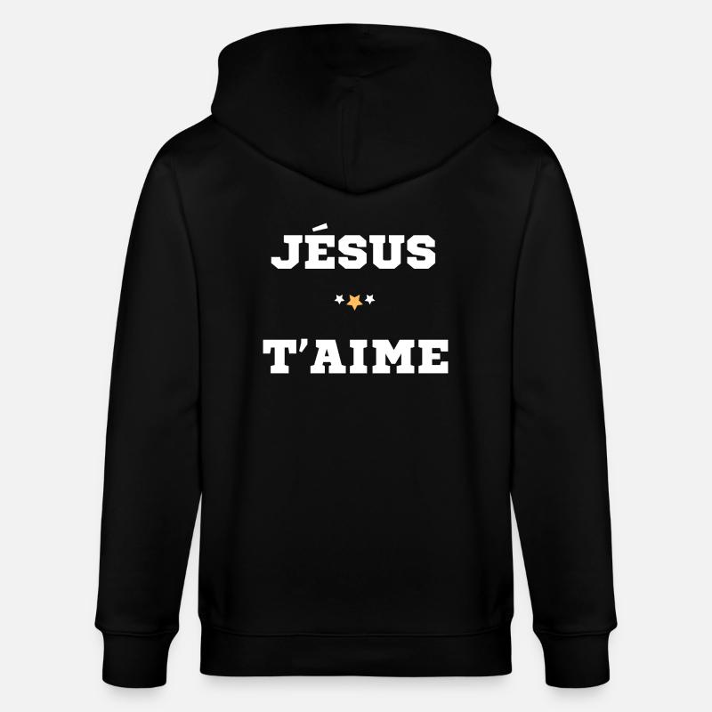 JÉSUS CHRIST T'AIME - Veste à capuche bio CULTIVATOR Stanley/Stella Unisexe - noir