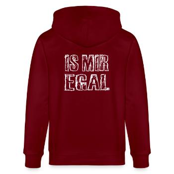 Is Mir Egal - Stanley/Stella Unisex Bio-Kapuzenjacke CULTIVATOR  - Burgunderrot - Hinten - Anna (173cm)