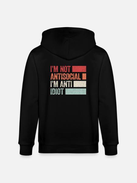 Sarcastic introvert - Stanley/Stella CULTIVATOR Unisex Organic Hooded Jacket - black