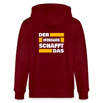 Stove builder - Stanley/Stella CULTIVATOR  Unisex Organic Hooded Jacket - burgundy - Back - Anna (173cm)
