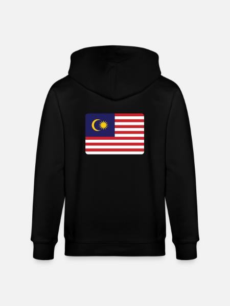 MALAYSIA FLAG - Stanley/Stella CULTIVATOR Unisex Organic Hooded Jacket - black