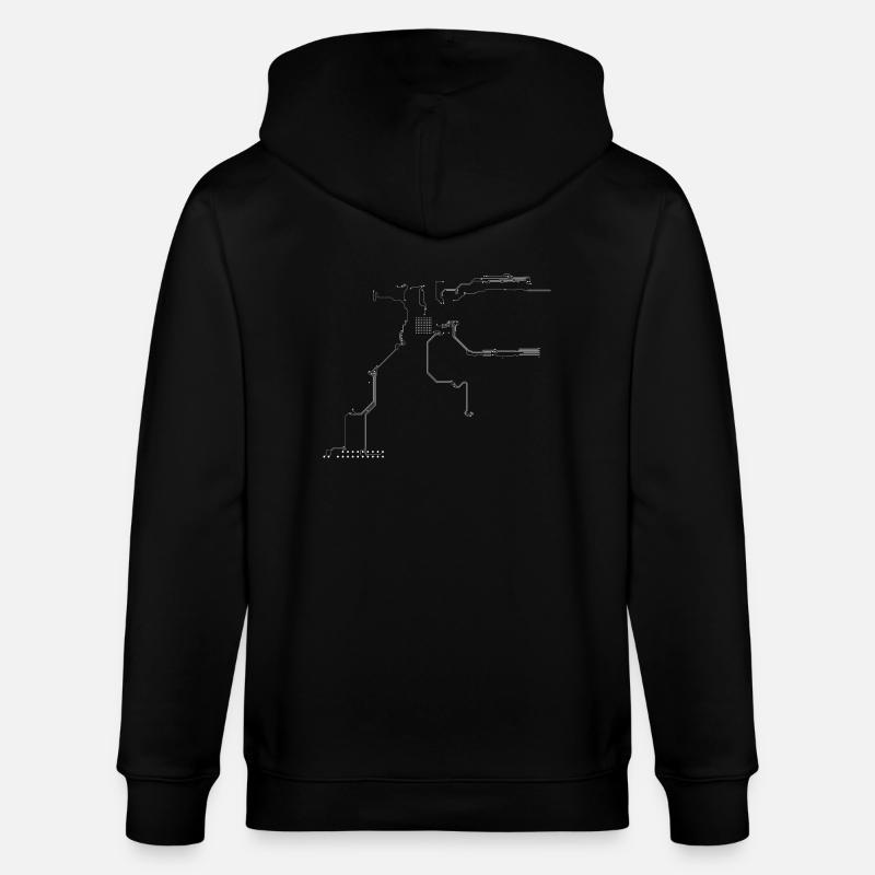Interconnexions en blanc - Veste à capuche bio CULTIVATOR Stanley/Stella Unisexe - noir