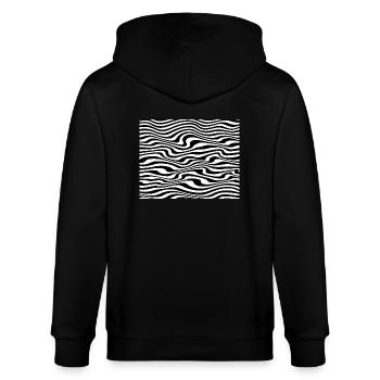 Mundschutz Zebra Gestreift Muster Maske Corona - Stanley/Stella Unisex Bio-Kapuzenjacke CULTIVATOR  - Schwarz - Hinten - Anna (173cm)