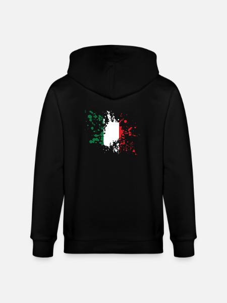 Italy Flag Stain Design - Stanley/Stella CULTIVATOR Unisex Organic Hooded Jacket - black