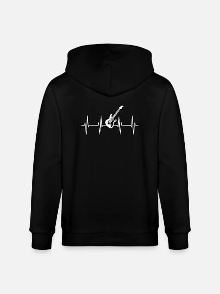 Guitar heartbeat - Stanley/Stella CULTIVATOR  Unisex Organic Hooded Jacket - black