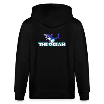SAFE THE OCEAN SHARK - Stanley/Stella Unisex Bio-Kapuzenjacke CULTIVATOR  - Schwarz - Hinten - Anna (173cm)