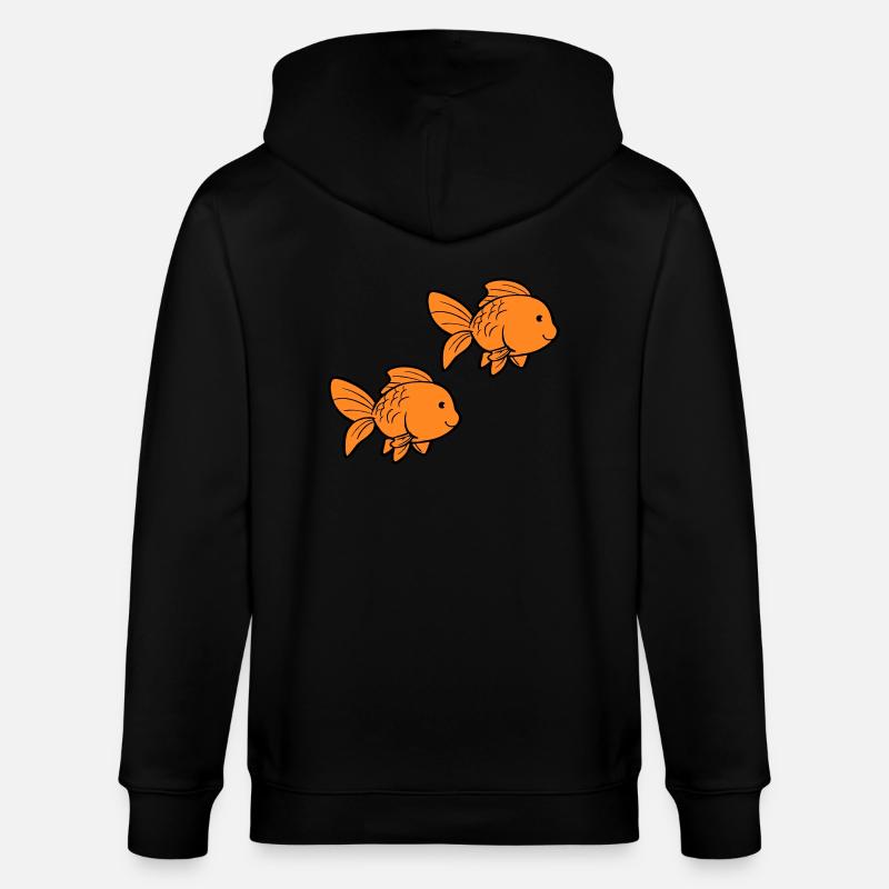 Poisson Poisson Rouge - Veste à capuche bio CULTIVATOR Stanley/Stella Unisexe - noir