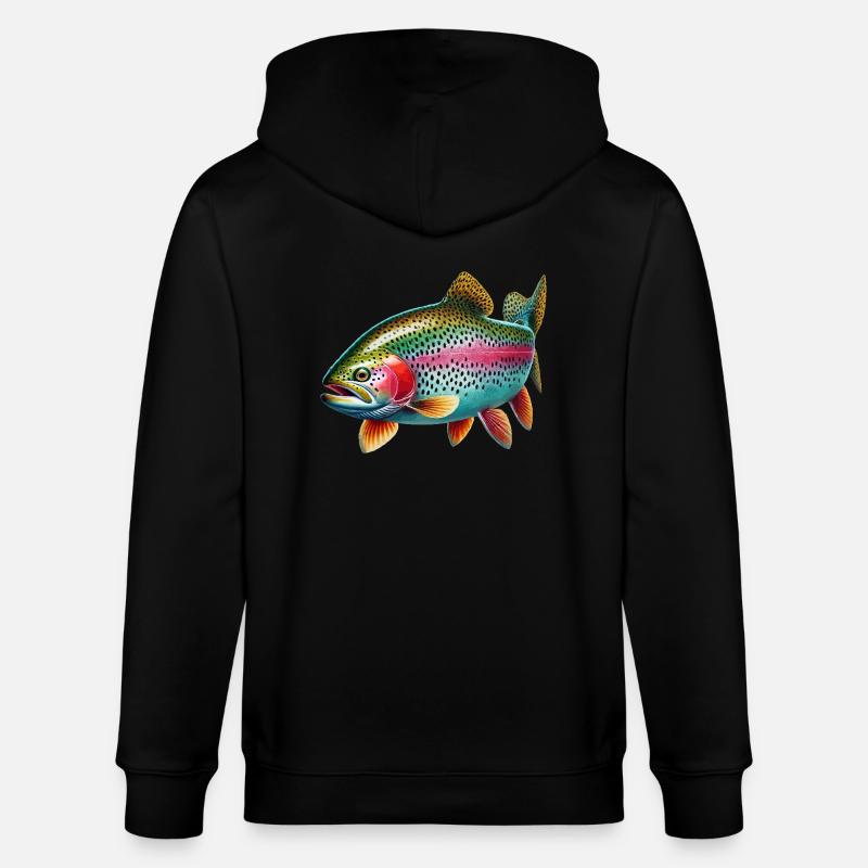 Regenbogenforelle - Stanley/Stella Unisex Bio-Kapuzenjacke CULTIVATOR  - Schwarz