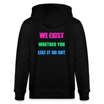 We Exist - Polysexual Flag - Stanley/Stella CULTIVATOR  Unisex Organic Hooded Jacket - black - Back - Anna (173cm)