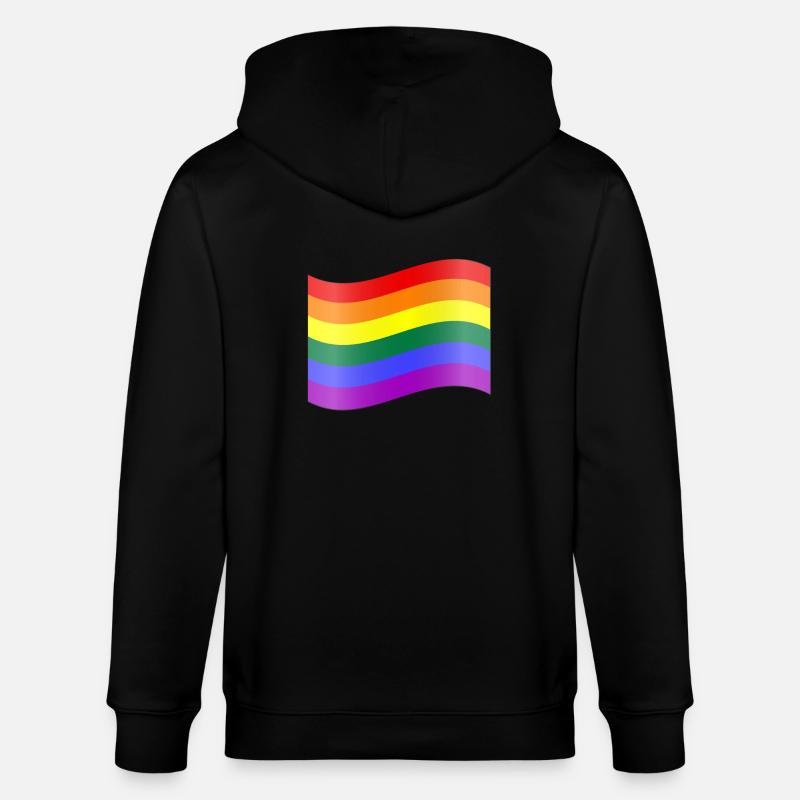 Regenbogen-Flagge - Stanley/Stella Unisex Bio-Kapuzenjacke CULTIVATOR  - Schwarz
