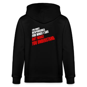 ce que je dis citation - Veste à capuche bio CULTIVATOR Stanley/Stella Unisexe - noir - Dos - Anna (173cm)