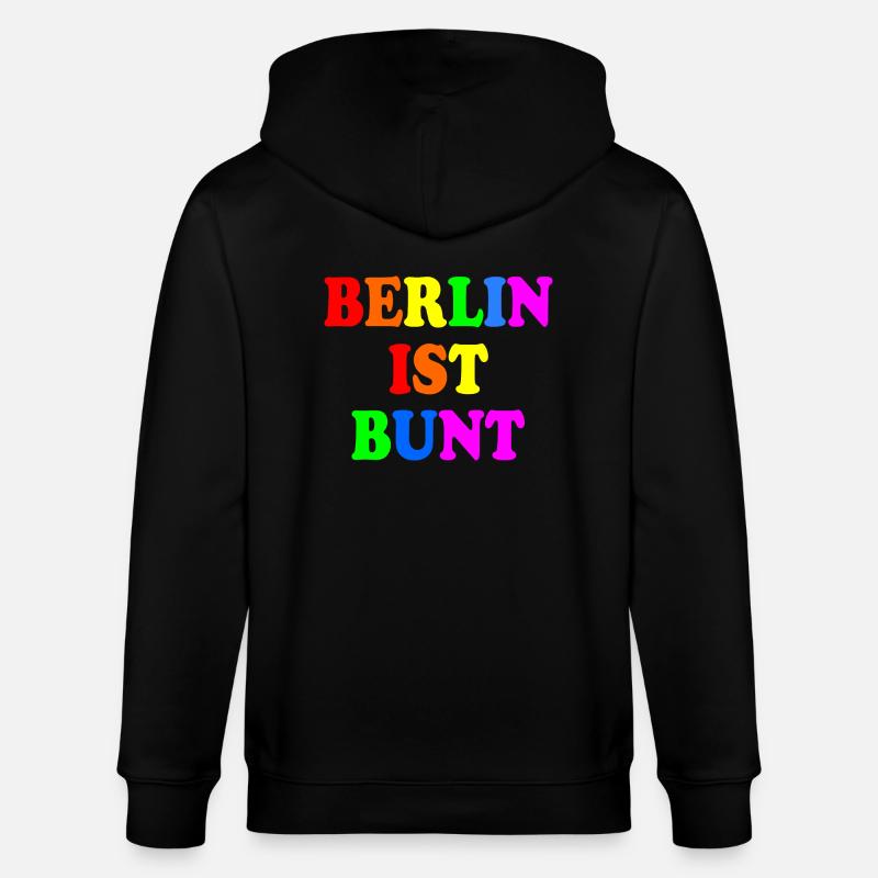 Berlin ist bunt - Stanley/Stella Unisex Bio-Kapuzenjacke CULTIVATOR  - Schwarz