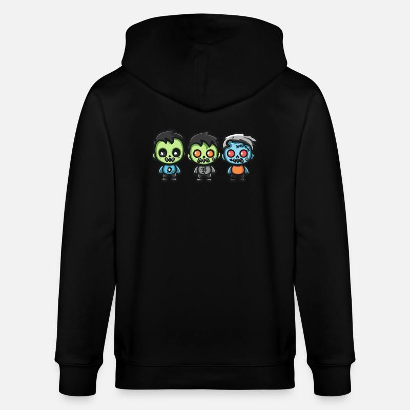 Zombies Halloween Niedlich Comic - Stanley/Stella Unisex Bio-Kapuzenjacke CULTIVATOR  - Schwarz