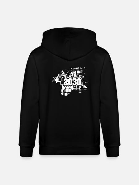 Kunst 2030 - Stanley/Stella Unisex Bio-Kapuzenjacke CULTIVATOR  - Schwarz