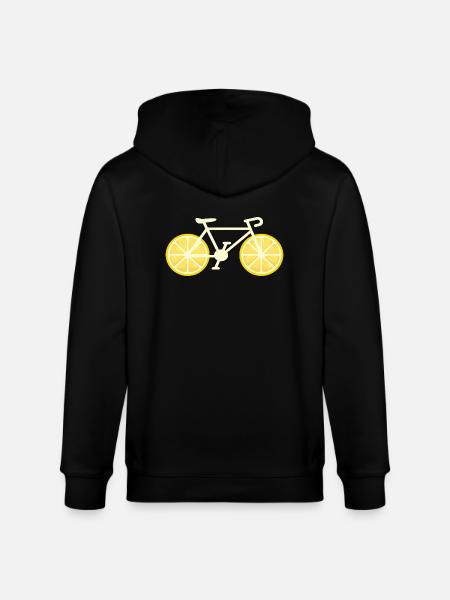 Bicycle Lemon Gift - Stanley/Stella CULTIVATOR Unisex Organic Hooded Jacket - black