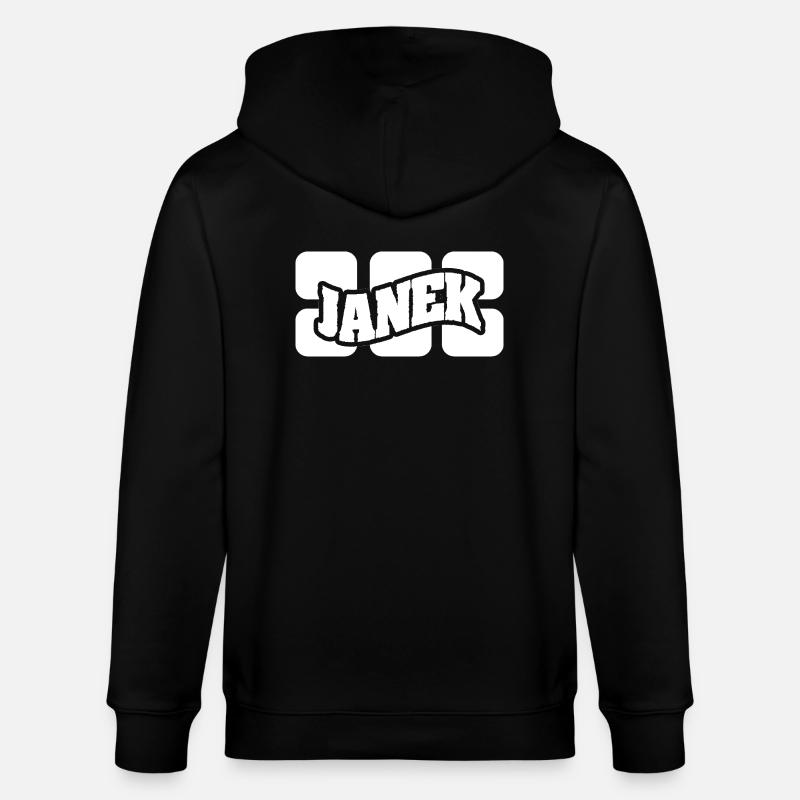Name Janek - Stanley/Stella Unisex Bio-Kapuzenjacke CULTIVATOR - Schwarz
