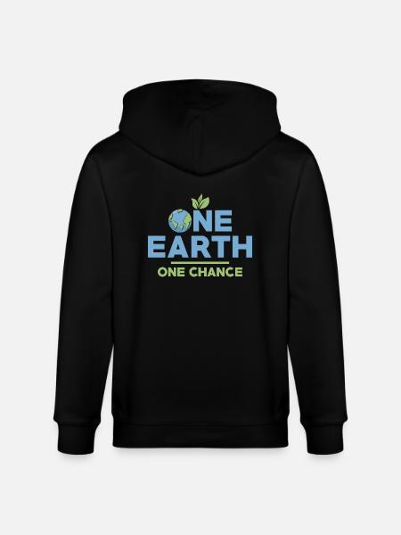 One Earth One Chance Planet Environmental Earth Da - Stanley/Stella CULTIVATOR  Unisex Organic Hooded Jacket - black