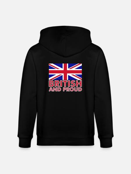 British and Proud - Stanley/Stella CULTIVATOR Unisex Organic Hooded Jacket - black