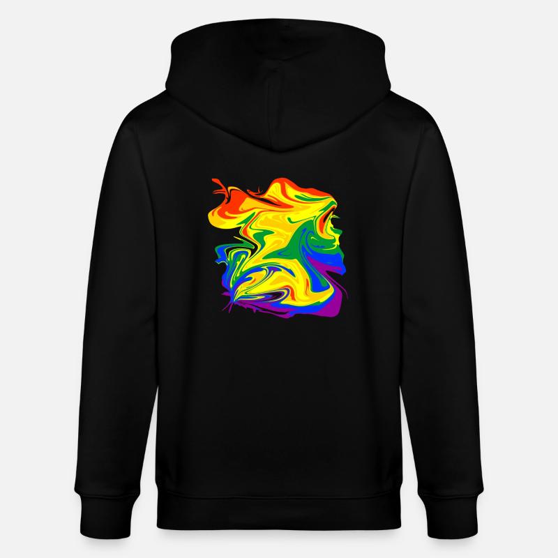 rainbow mess - Stanley/Stella Unisex Bio-Kapuzenjacke CULTIVATOR  - Schwarz