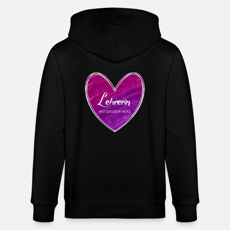 Lehrerin mit großem Herz - Stanley/Stella Unisex Bio-Kapuzenjacke CULTIVATOR  - Schwarz