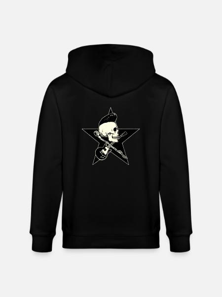 Rock-n-Roll Skull - Stanley/Stella Unisex Bio-Kapuzenjacke CULTIVATOR - Schwarz