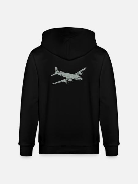 Airplane 2 - Stanley/Stella CULTIVATOR  Unisex Organic Hooded Jacket - black