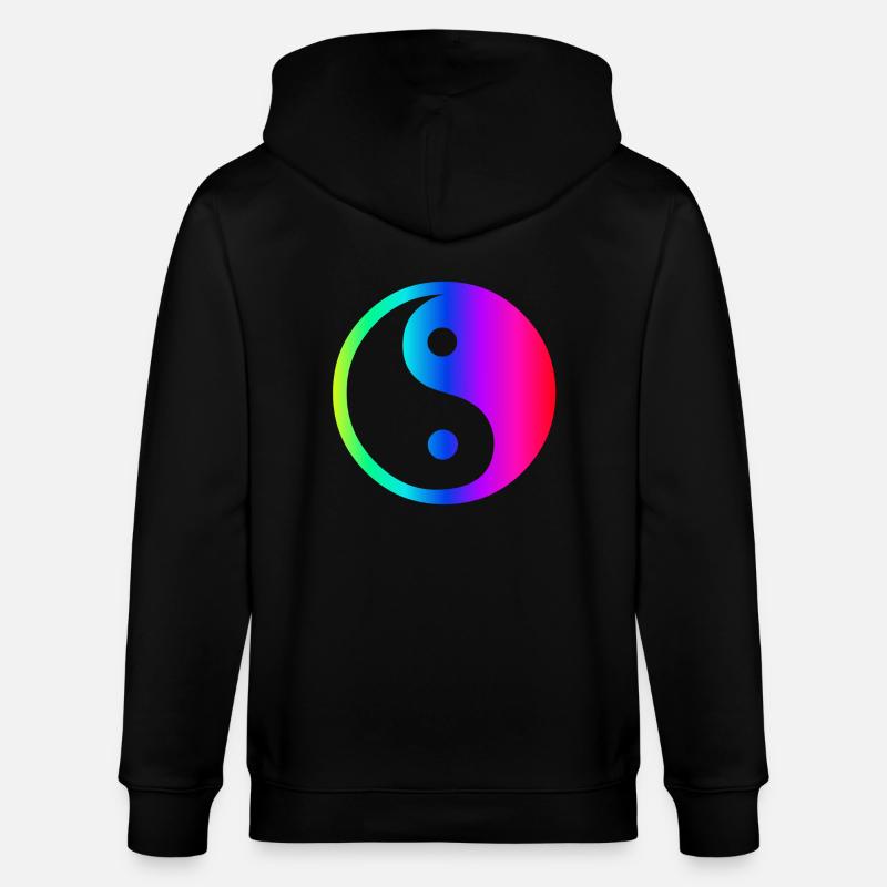 Regenbogen Ying Yang - Stanley/Stella Unisex Bio-Kapuzenjacke CULTIVATOR  - Schwarz
