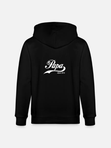 Dad since 2016! - Stanley/Stella CULTIVATOR  Unisex Organic Hooded Jacket - black