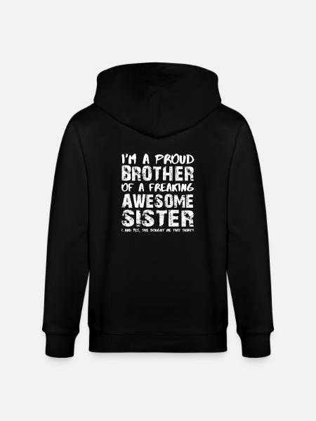 Jeg er en stolt bror til en smuk søster - Stanley/Stella økologisk unisex-hættejakke CULTIVATOR  - sort
