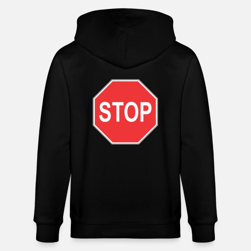 Panneau stop - Veste à capuche bio CULTIVATOR Stanley/Stella Unisexe - noir