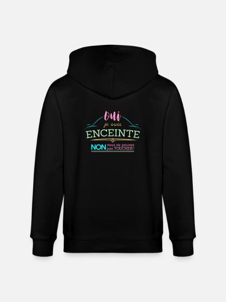 Oui je suis enceinte - Veste à capuche bio CULTIVATOR Stanley/Stella Unisexe - noir
