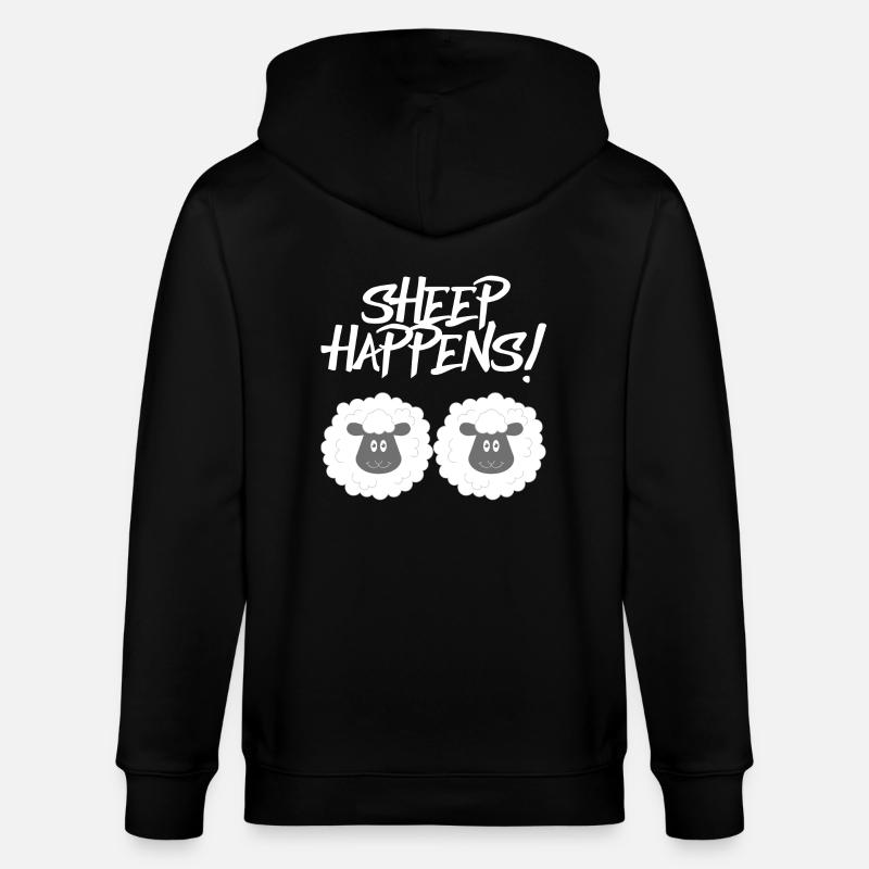 Mouton / ferme: Sheep Happens! - Veste à capuche bio CULTIVATOR Stanley/Stella Unisexe - noir