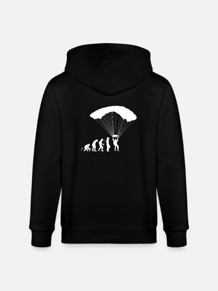 Fallschirmspringen Evolution Fun Shirt - Stanley/Stella Unisex Bio-Kapuzenjacke CULTIVATOR  - Schwarz