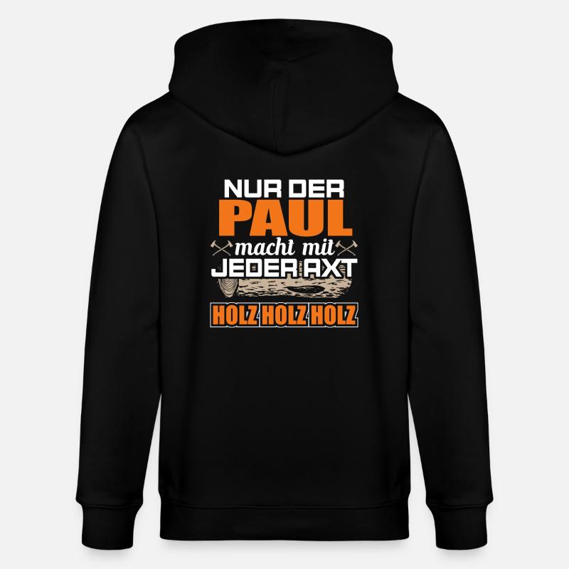 PAUL - Holz - Stanley/Stella Unisex Bio-Kapuzenjacke CULTIVATOR  - Schwarz
