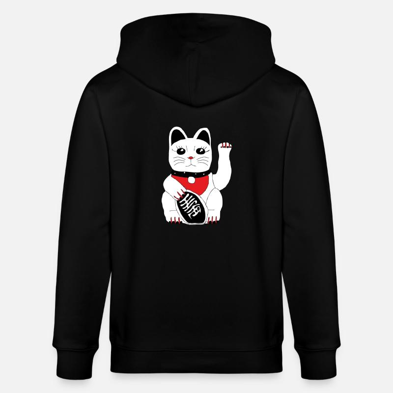 Winkekatze - Stanley/Stella Unisex Bio-Kapuzenjacke CULTIVATOR  - Schwarz