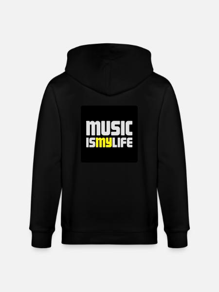 music i smy life - Stanley/Stella CULTIVATOR Unisex Organic Hooded Jacket - black