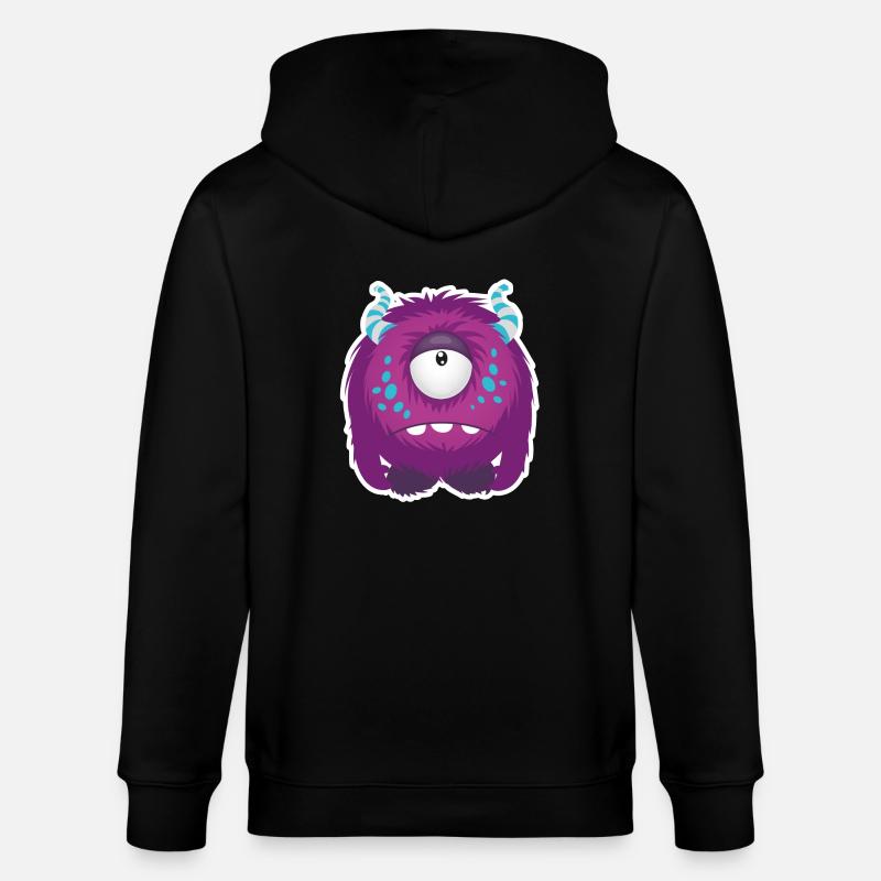 Süßes kleines trauriges Monster - Stanley/Stella Unisex Bio-Kapuzenjacke CULTIVATOR  - Schwarz