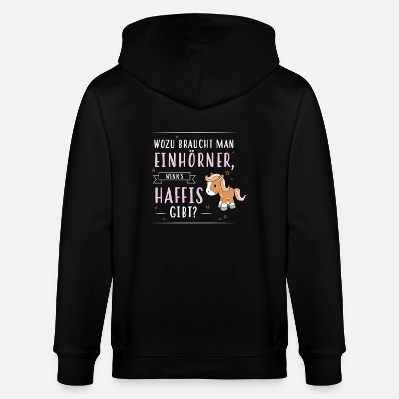 Wozu Einhörner Haflinger - Stanley/Stella Unisex Bio-Kapuzenjacke CULTIVATOR  - Schwarz
