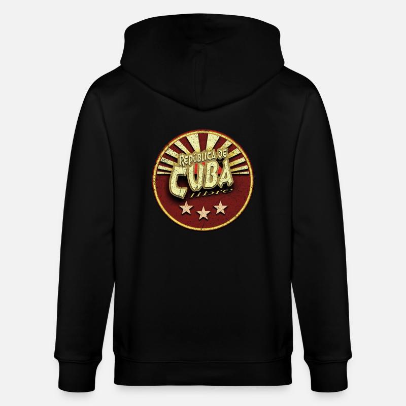 Republica De Cuba Libre (oldstyle) - Stanley/Stella CULTIVATOR  Unisex Organic Hooded Jacket - black
