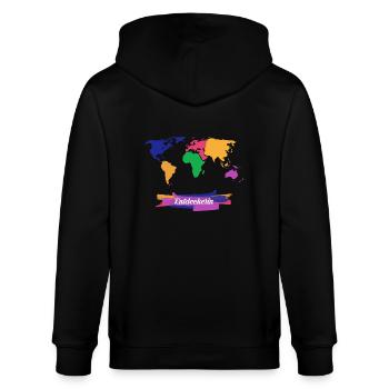 Discoverer world trip - Stanley/Stella CULTIVATOR  Unisex Organic Hooded Jacket - black - Back - Anna (173cm)