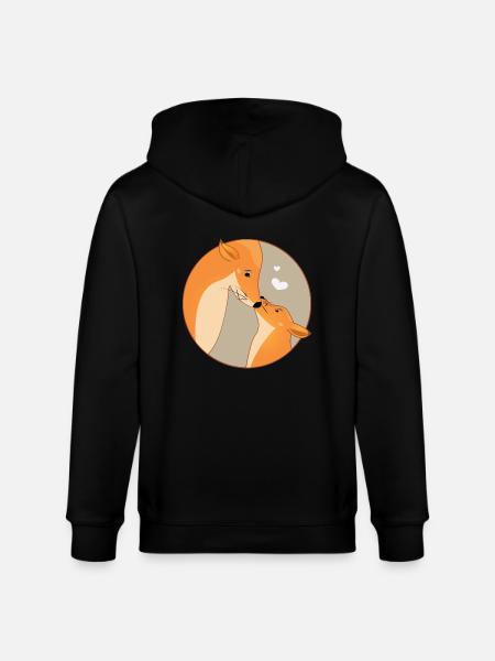 Animal Fox Love Familie Mor Barn Far - Stanley/Stella økologisk unisex-hættejakke CULTIVATOR  - sort