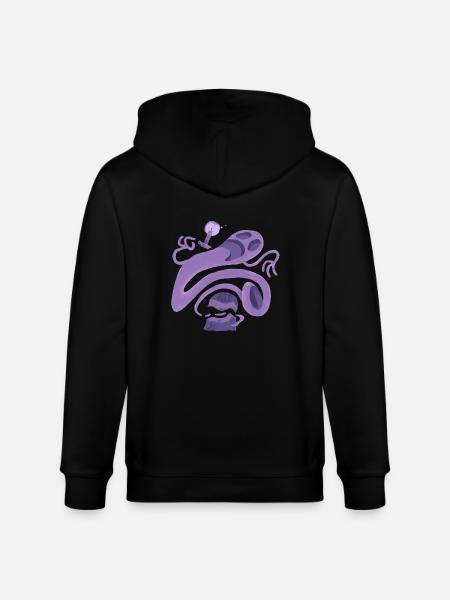 Crazy ghost escapes from grave - Stanley/Stella CULTIVATOR  Unisex Organic Hooded Jacket - black
