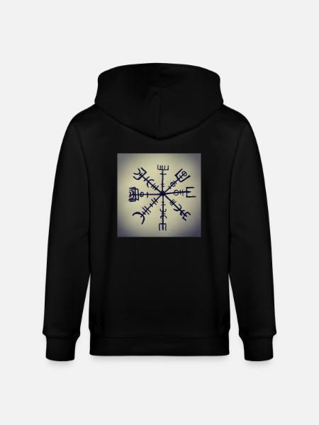 Viking runes - Stanley/Stella CULTIVATOR Unisex Organic Hooded Jacket - black
