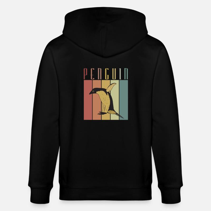 Pinguin Oldshool Geschenk Idee - Stanley/Stella Unisex Bio-Kapuzenjacke CULTIVATOR  - Schwarz