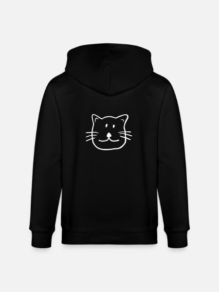 Chat doux (Dessin) # NOIR - Veste à capuche bio CULTIVATOR Stanley/Stella Unisexe - noir