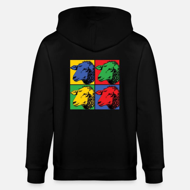 Schaf Sheep Pop-Art Design - Stanley/Stella Unisex Bio-Kapuzenjacke CULTIVATOR  - Schwarz
